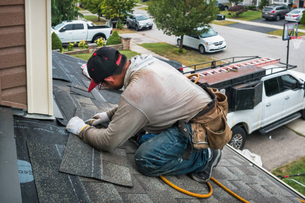 Professional Roofing technician working in Hiram, ME